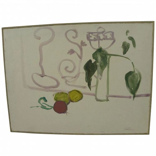 Contemporary light and airy modern signed still life painting