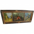 Rustic cabin art three panel 1905 Taber Prang framed images of Native American Indians