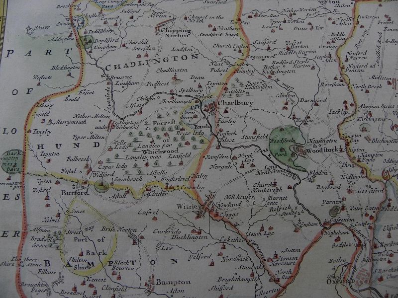 Antique map of Oxfordshire England by Robert Morden 1695