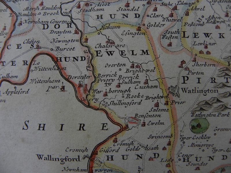Antique map of Oxfordshire England by Robert Morden 1695