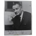 LBJ---Lyndon Baines Johnson inscribed signed 1965 black and white photo of the 36th president