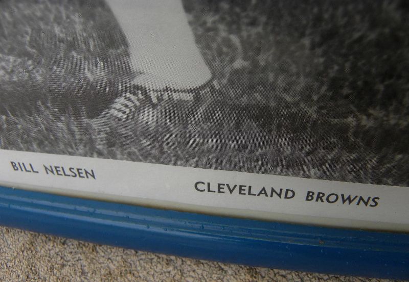 BILL NELSEN Cleveland Browns pro football memorabilia early 1970's signed inscribed black and white photo