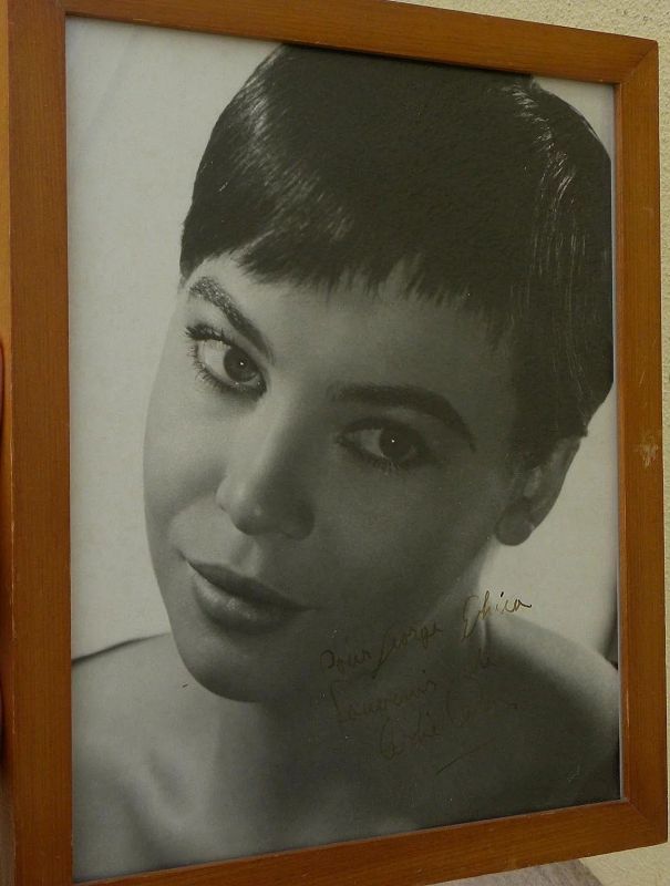 Actress LESLIE CARON (1931-) inscribed autograph vintage photo circa early 1960's