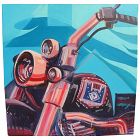 Contemporary painting of a motorcycle in Pop Art style