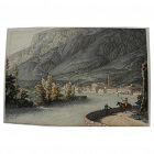 Fine early to mid 19th century watercolor and ink drawing of Carinthia (southern Austria)