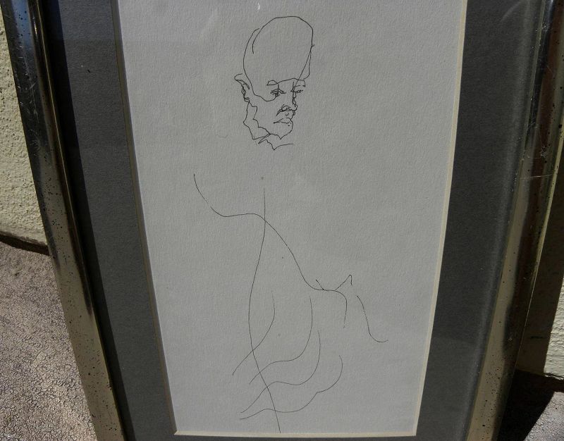 Modern line drawing of a man circa 1970