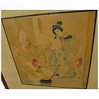 Asian art original Japanese watercolor still life painting