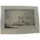 JOSEPH PENNELL (1860-1926) fine etching "New York, From Brooklyn"