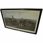 Large fine English mid 19th century fox hunt print engraving after Edward Robert Smythe