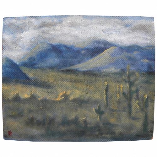 Decorative small painting of southwestern desert landscape