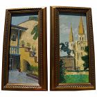 GEORGE DRUMMOND MANSFIELD New Orleans Louisiana art PAIR signed impressionist paintings