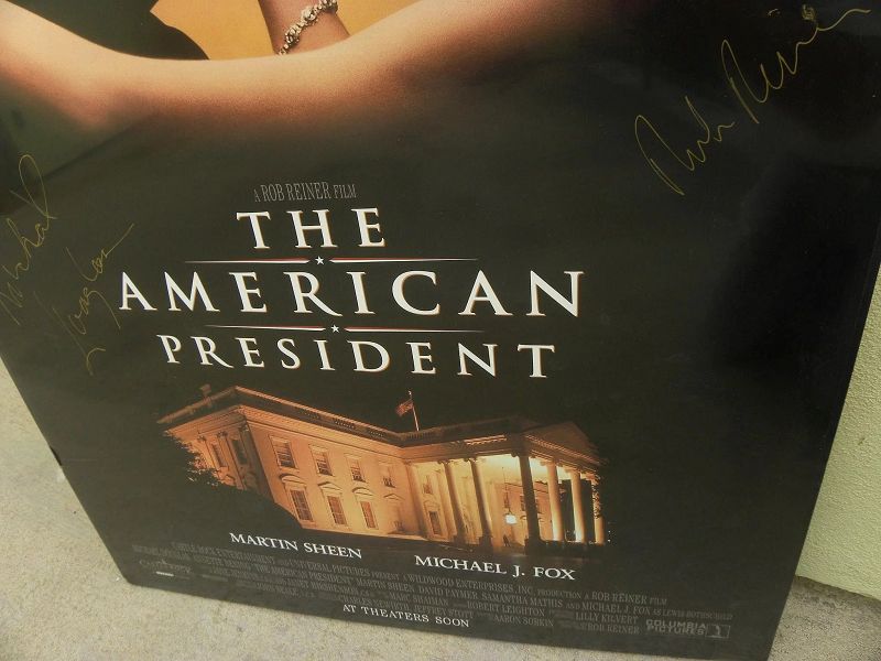 Michael Douglas and Rob Reiner signed movie poster for &quot;The American President&quot; 1995
