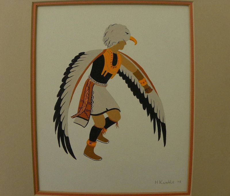 Details about   Navajo Eagle Ceremony Dancer Pencil Ink Wash Print Native American Western Art 