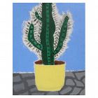 Contemporary Southwest art whimsical painting of a potted cactus