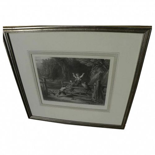 After WILLIAM COLLINS (1788-1847) fine framed engraving "The Woodland Gate"