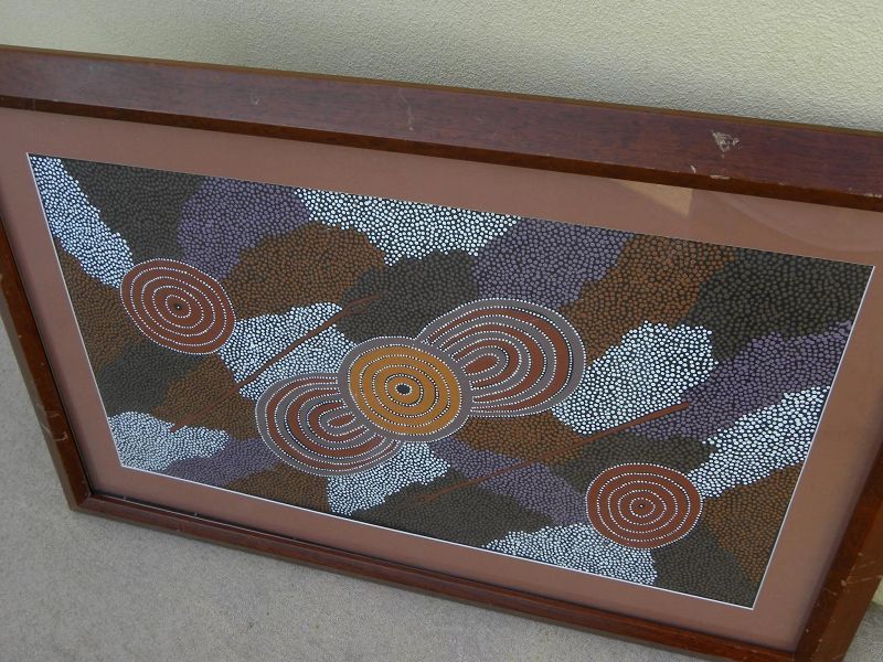 Australian aboriginal art dot painting by artist POLLY PUNTJUNTA