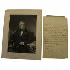 Rare handwritten signed letter by SIR WALTER SCOTT (1771-1832)