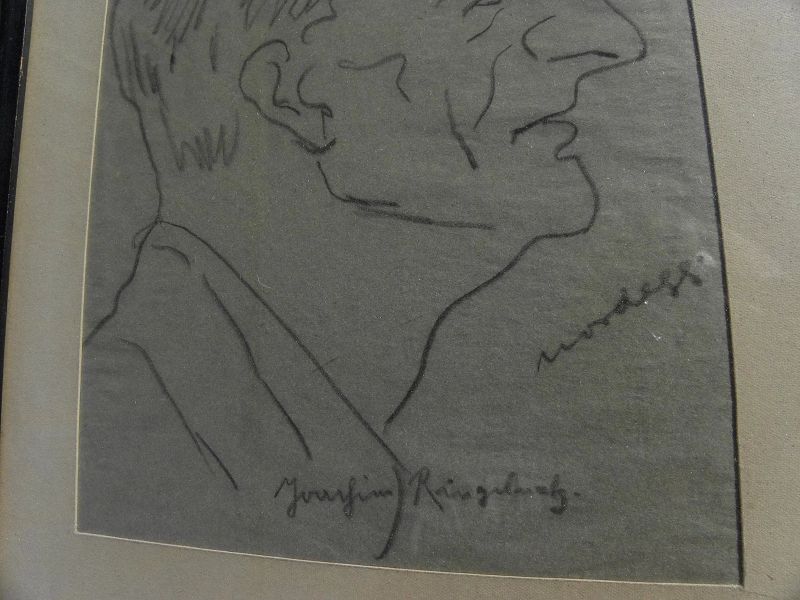 JOACHIM RINGELNATZ (1883-1934) self portrait pencil drawing by important German artist and author