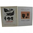 PAIR French mid century lithograph gallery posters JEAN LURCAT (1892-1966) and VERA FABRE (1912-)