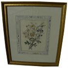 Antique botanical print nicely framed with French panel mat
