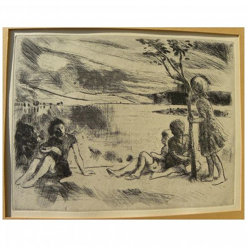 ISTVAN SZONYI (1894-1960) Hungarian art limited edition etching by master artist