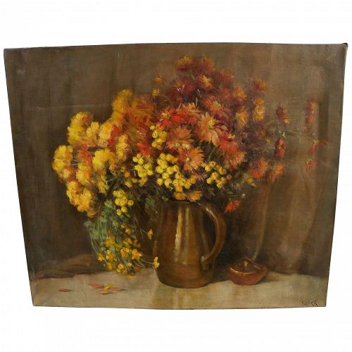 BERTHA TOWNSEND COLER (1865-1948) still life oil painting by listed California woman artist