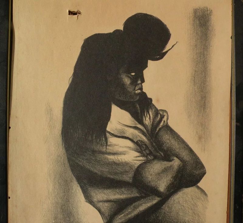 IGNACIO AGUIRRE (1900-1990) Mexican art pencil signed Associated American Artists lithograph print by noted artist