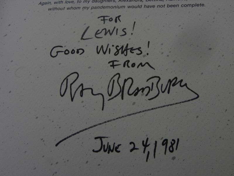 RAY BRADBURY signed book &quot;The Ghosts of Forever&quot; sci-fi