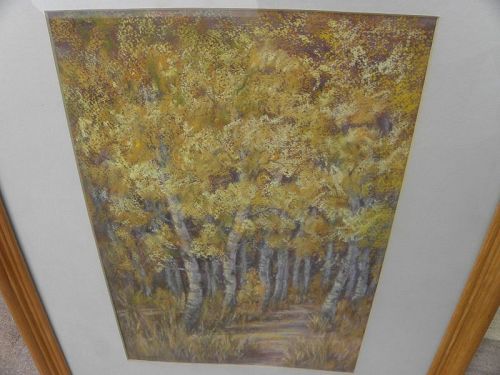 LUVERNE LIGHTFOOT (ca. 1943-) pastel autumn drawing Nevada artist