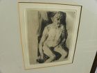 KATHE KOLLWITZ (1867-1945) etching nude man German art