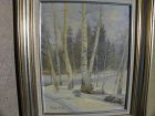 VERNON KERR (1938-1982) impressionist landscape painting winter birch