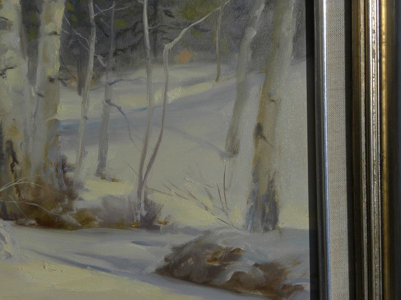 VERNON KERR (1938-1982) impressionist landscape painting winter birch