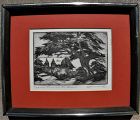 HARRIET GENE ROUDEBUSH (1908-1998) California etching coast cypress