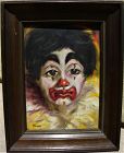 Clown painting vintage 1967 signed by American artist