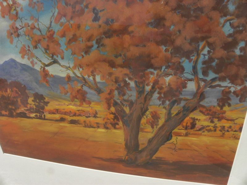 California autumn landscape pastel painting signed
