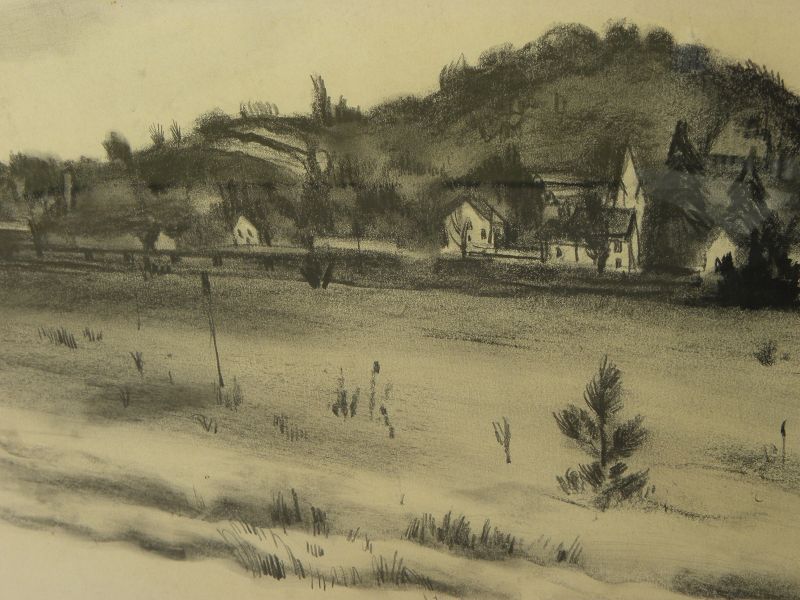 CHARLES CULVER (1908-1967) Michigan art Bellaire early drawing