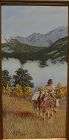 ART KOBER contemporary western American art landscape oil painting Native American on horseback‏