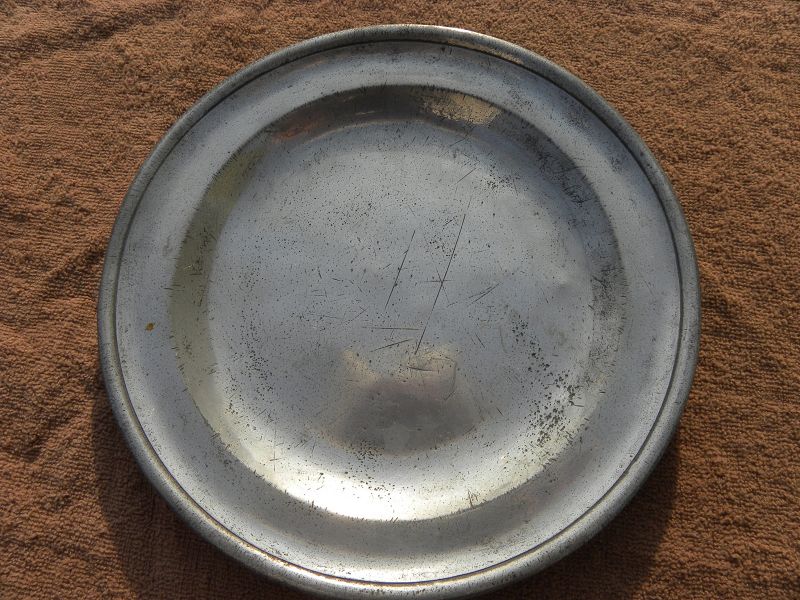 Pewter English 18th century plates THREE one with London touch marks