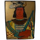 Painting of a Native American by contemporary artist ROBIN GARY WOOD, Taos New Mexico 1992