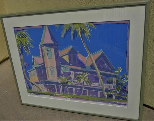 Key West Florida colorful signed print artist Robert E Kennedy limited