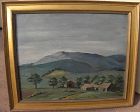 Vintage painting western New Hampshire mountain landscape 1949