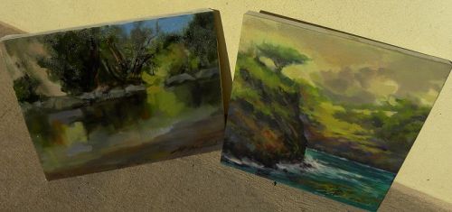 Impressionist contemporary paintings signed PAIR California