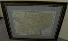 Texas antique map circa 1900 tastefully framed