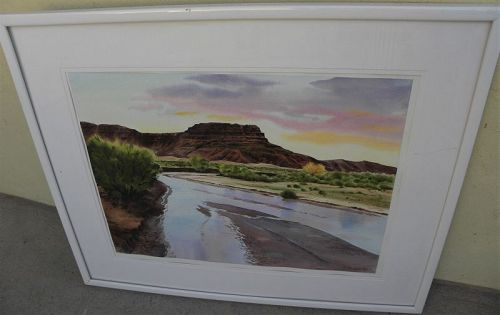 Southwest large contemporary watercolor landscape painting beautiful