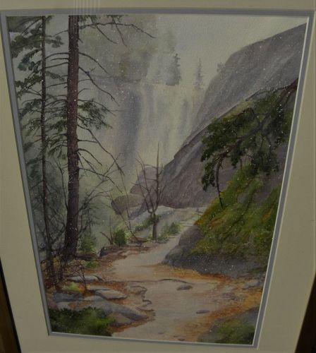 California watercolor painting Yosemite by local artist