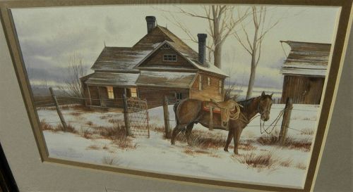 JEFFREY CRAVEN (1950-) western American painting gouache landscape