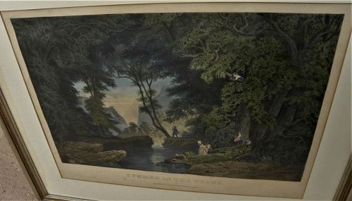 Currier and Ives small folio lithograph Summer in the Woods