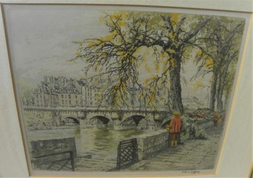 HANS FIGURA (1898-1978) Paris Seine etching by noted Austrian artist