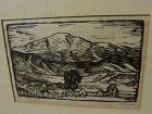 Colorado early art Pikes Peak woodcut print DAVID SPIVAK (1893-1932)