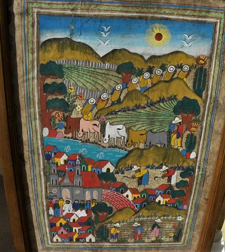 Central American painting colorful landscape art (item #1443304)